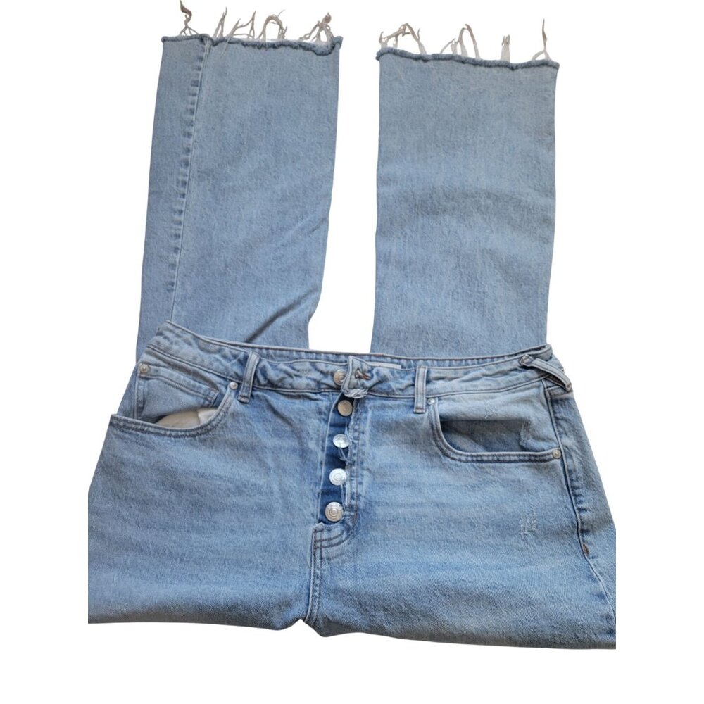 Cleo & Wolf High Rise Bootcut Lightwash Jeans Size 34 x32 Festival Bohemain - Picture 2 of 10